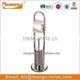 Standing Stainless Steel Toilet Paper Holder and Toilet Brush Holder