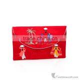 Hand Embroidered Wallet, Many Colors and Design to Choose, Made From Natural Silk in Vietnam thumbnail-1