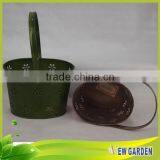 Export Quality Nice Design Colorful Metal Flower Pots With Handles thumbnail-2