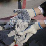 NMSAFETY 10 Gauge Natural Polycotton With Pvc Dots on Palm Construction Safety Glove