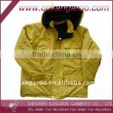 Yellow Waterproof Outdoor Jacket, Polyester Quilted Visible Winter Coat thumbnail-1