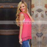 Lace Crochet Neck Latest Design Ladies Tops Image 2016 thumbnail-3