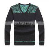 Raidy Boer Men's Wool Sweater Wiht V Neck Fashion Print Knitwear thumbnail-1