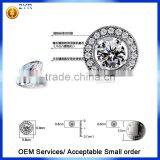 925 Sterling Silver Round Micro Pave Setting Stud Earrings thumbnail-5