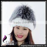 CX-C-244A Ladies Fashion Factory Direct Sale Knitted Rex Rabbit Fur Hat thumbnail-4
