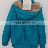 Girls Sky Blue Color Faux Fur Cap Down Jacket for Winter thumbnail-2