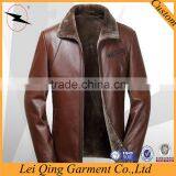 High Quality OEM Latest Designs Real Fur Black Man Leather Jacket thumbnail-3