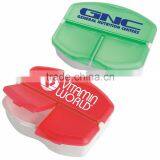USA Made Tri-Minder Pill Box - Features 1 Large Compartment and 2 Smaller Compartments and Comes With Your Logo thumbnail-1