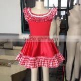 Courtry Girls Party Flower Ribbon Dress- Spandex Leotard Club Evening Wear for Performance