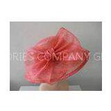 Stylish Red Sinamay Hats For Women Trimmed With Elegant Big Bow , Wedding Caps thumbnail-1