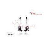 Charmed Butterfly Ceramic Stud Earrings For Girls In Rhodium Plated Silver Jewelry thumbnail-1