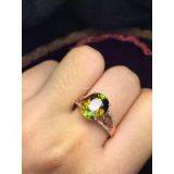 Neffly Jewelry Natural Tourmaline 18 k Gold Ring Set With Diamonds. thumbnail-3