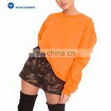 2017 Casual Style Women Oversized Comfy Pullover Orange Crew Neck Sweatshirt thumbnail-1