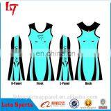 Custom wholesale sublimation blue netball dress uniforms tennis dress