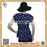 Women Flower Printed T-shirt Cheap T Shirt Chiffon Long Shirt With Lace thumbnail-3