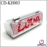 Fashion jeweled lipstick case with compact mirror CD-KH003