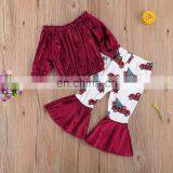 Thanksgiving Day Christmas Baby Girl Clothing Set Autumn Kids 2PCS Outfit Toddler Tops + Bell-bottomed Trousers Set 1-5T thumbnail-4