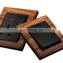 Type 86 UK/EU Standard 3 Gang 1/2 Way Wall Push Button Light Switch Thick Solid Wood Panel Socket and Switches Electrical 16A thumbnail-2