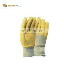 Sunnyhope Fishing Latex Jersey Cotton Liner Gloves Rubber Hand Gloves Rubber Yellow Wave Crinkle Latex Wide Mouth Glove thumbnail-5
