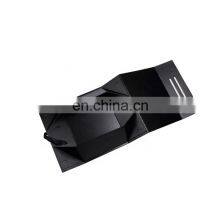 Luxury Customized Black Rigid Paper Box Foldable Hand-held Gift Packaging Box With Logo thumbnail-1