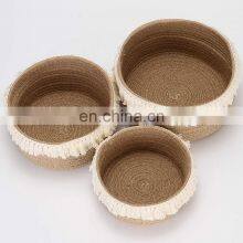 Affordable Wholesale Price Decorative Under Shelf Round Nursery Baby Kids Storage Basket thumbnail-2