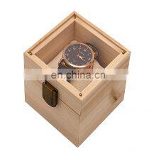 Unique Luxury OEM Factory Watch Box With Custom Logo Small Gift Display Box 1 Slot 2 Natural Wood Watch Box, thumbnail-1
