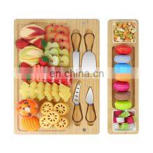 Natural Bamboo Rectangle Large Custom Cheese Board With Magnet Tray thumbnail-3