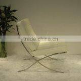 Replica High Grade Italian Genuine Leather Ludwing Mies Van Der Rohe Cream Color Barcelona Leisure Sofa for Living Room thumbnail-2