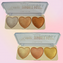 Factory Customization 3 Color Heart Shape Makeup Marker Highlighter Cute Baked Glow Glitter Pelette Makeup Highlighter Powder thumbnail-1