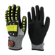 Snellsafety 13 Gauge HPPE Nitrite Sandy Cut Resistant Abrasion With TPR Impact Safety Glove