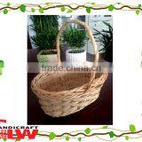 Wicker Picnic Basket,basket,1 PC Wood Chip and Split Willow Basket With Handle thumbnail-1