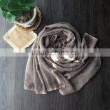 100CMX210CM Large Long Plain Cotton Linen Muslim Women Hijab Shawl thumbnail-4