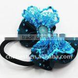 Elastic Headband With Sky Blue Flower thumbnail-1
