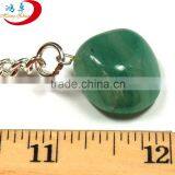 Natural gem stone key ring with silver-plated ring