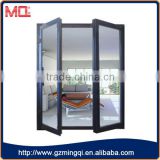 swing open style entrance aluminum glass window and door design