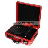 Portable Retro Record Player USB MP3 Suitcase Turntable With Bluetooth thumbnail-1