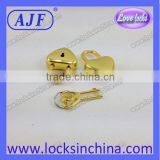 Decorative Gold Love Heart Shaped Padlock With 2 Heart Shaped Keys