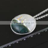 2016 China Style Plants On The River Side 925 Sterling Silver Agate Necklace Pendant for Women Fashion Necklace Jewelry thumbnail-5