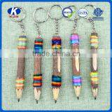 Wholesale 3.5 Inch Branch Artwork Wood Colored Pencils Roll With Ribbon as Students Gift