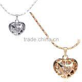 Gold Jewelry 18K GP Austrian Crystal Rhinestone Pendant Heart Necklace