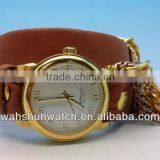 2014 Latest Fashion Waterproof Long Strap Gold Popular Leather Retro Women Watches thumbnail-4