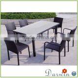 Simple Design Rattan Wicker Dining Table and Chairs Plastic Outdoor Furniture thumbnail-1