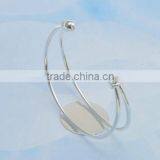 Wholesale 100PC 25MM Pad Adjustable Silver Plated Bangle Cuff Lock Blank Bracelet Bangle With Tray thumbnail-6