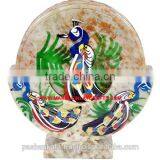 Soapstone Painted Tea Coaster Set, Handmade Decorative Tea Coaster Set