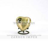 Paw Print Bronze 3" Brass Heart Urn thumbnail-1