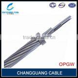 High Quality Central Al Covered Stainless Steel Tube Optic Fiber Power Cable Over Ground Wire 48 Core Opgw