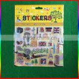 Embossed Famous Buildings PVC Stickers With Silver Edge thumbnail-1