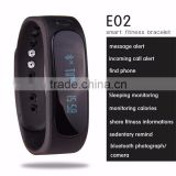 Waterproof Bluetooth Smart Activity Tracker Bracelet E02 Band Call/SMS Remind Sport Watch sync to phone Android
