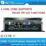 Fanless IPC Embedded Computer With AMD T56N 4 COM 2 Gigabit Lan Low Power DC 12V COM2 Supports RS485 RS422 Features thumbnail-1