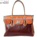 Colorful Handbag With Double Handle Handbags Italian Bags Genuine Leather Florence Leather Fashion thumbnail-3
